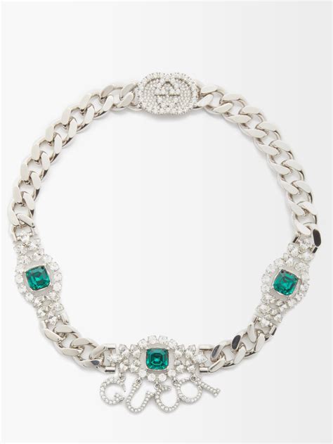 gucci 448065 crystal|Gucci crystal choker necklace.